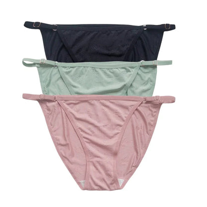 3Pcs/Set Ice Silk Panties Women Low Rise Briefs Brazilian Panties Solid Color Underwear Female Underpants Sexy Lingerie S-XL