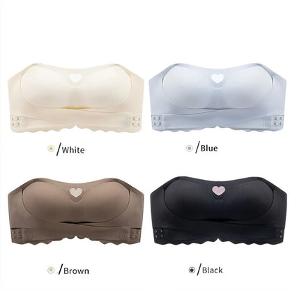 Women's Invisible Strapless Bra Front Buckle Design Anti-Slip Small Chest Gathering Markless All-match Beautiful Underwear