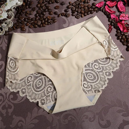 Sexy Women's Panties Ice Silk Solid Color Underwear Plus Size Seamless Panties Summer Thin Breathable Underpants Female Lingerie