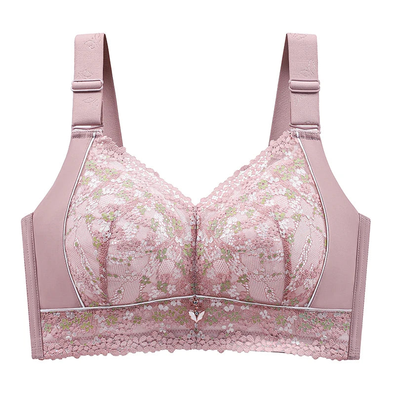 Women's Full Figure wire free Lace Plus Size Bra Non Padded Minimizer Bra 150Kg Plus Size Full Cup Thin Seamless Large Chest Bra