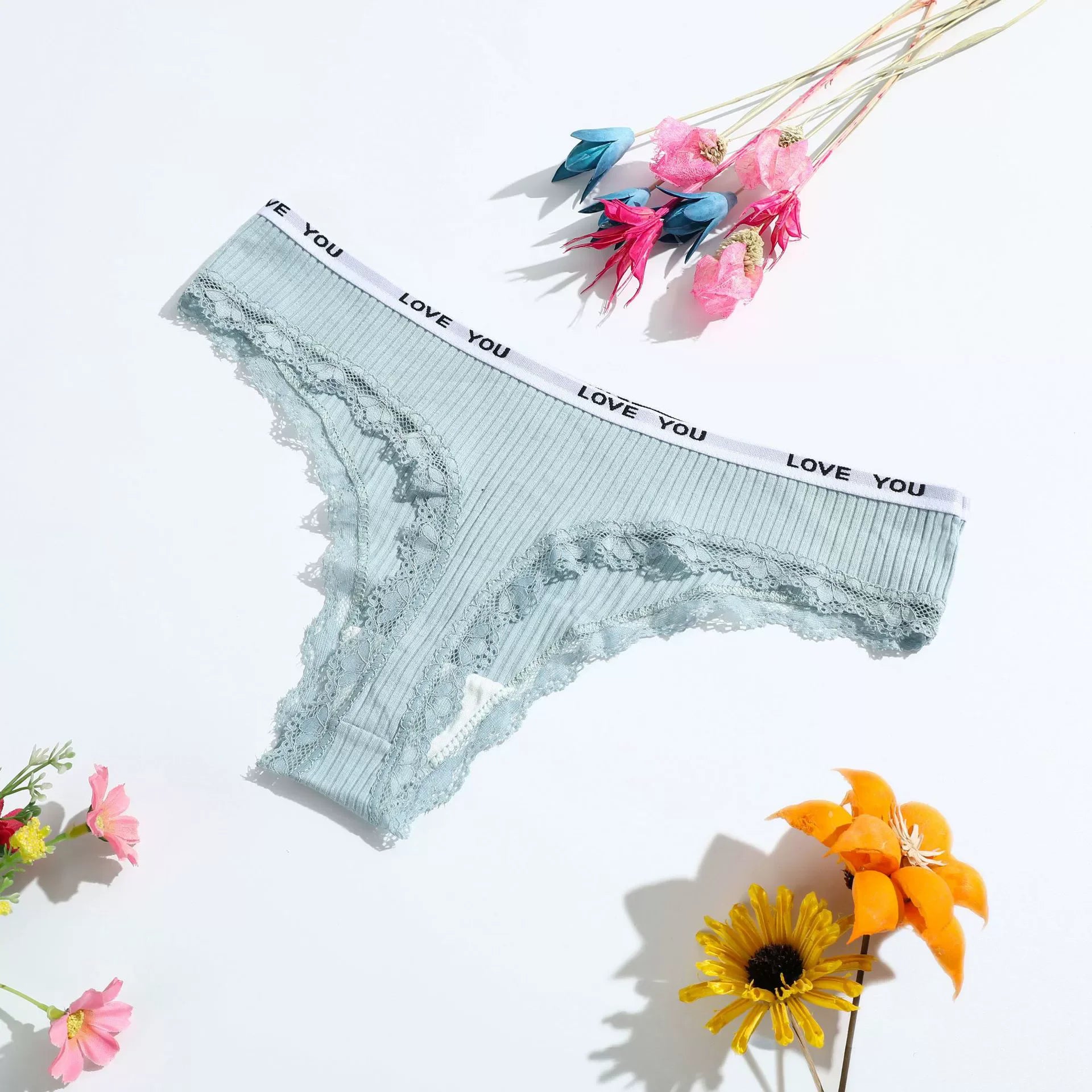 3Pcs/Lot Lace Thong Women's Tanga Low Waist Sexy Lingeries Cotton Panties Laides T Back Pants Girls Underwear Female Underpants