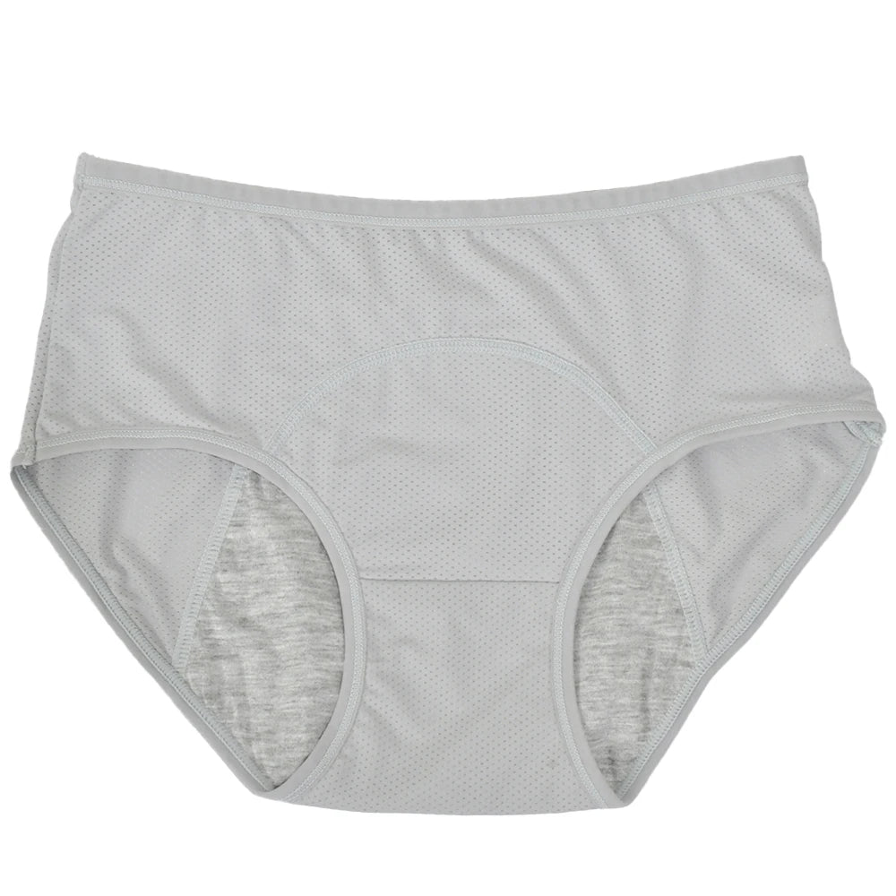 1pc Women's Leak Proof Menstrual Panties – Mid Waist Ice Silk Plus Size Waterproof Period Underwear Sexy Physiological Briefs