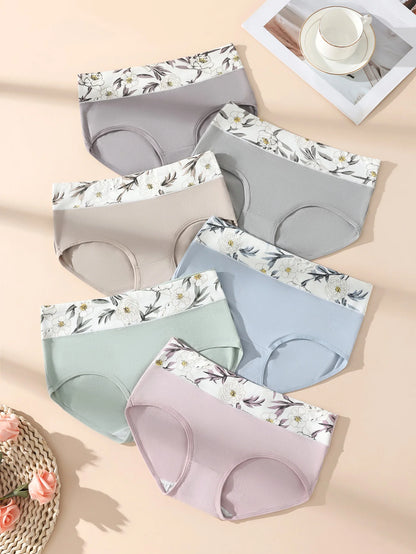 6Pcs Womens High Waist Cotton Briefs Soft Comfortable Breathable Tummy Control Butt Lift Shaping Underwear