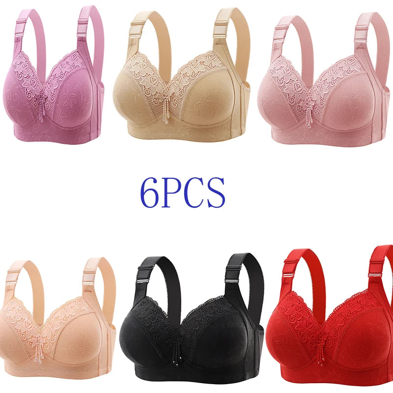 Womens Lace Bras Ultra-Thin Perspective Bralette Deep V Bra Sexy Lingerie Tops Plus Size  Cup Mom's underwear active bra