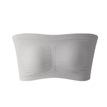 Ladies' Stretch Strapless Bra Fashion Solid Color Invisible Beauty Back Anti-slip Bra Suitable For One-Shoulder Top and Dress