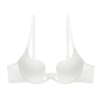 Women Invisible Bra Deep U Plunge Bras Backless Top for Dresses Sexy Lingerie with Transparent Strap Push Up Strapless Underwear
