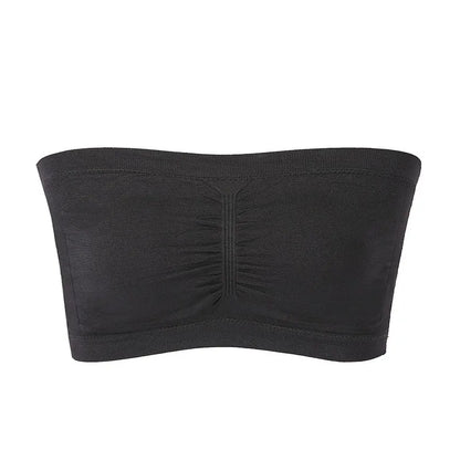 Ladies' Stretch Strapless Bra Fashion Solid Color Invisible Beauty Back Anti-slip Bra Suitable For One-Shoulder Top and Dress