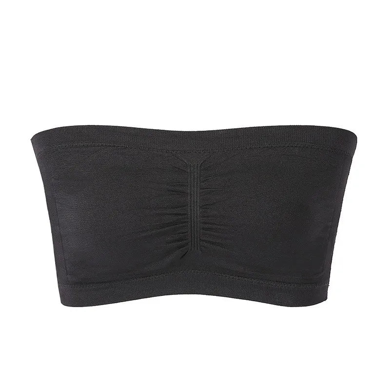 Ladies' Stretch Strapless Bra Fashion Solid Color Invisible Beauty Back Anti-slip Bra Suitable For One-Shoulder Top and Dress