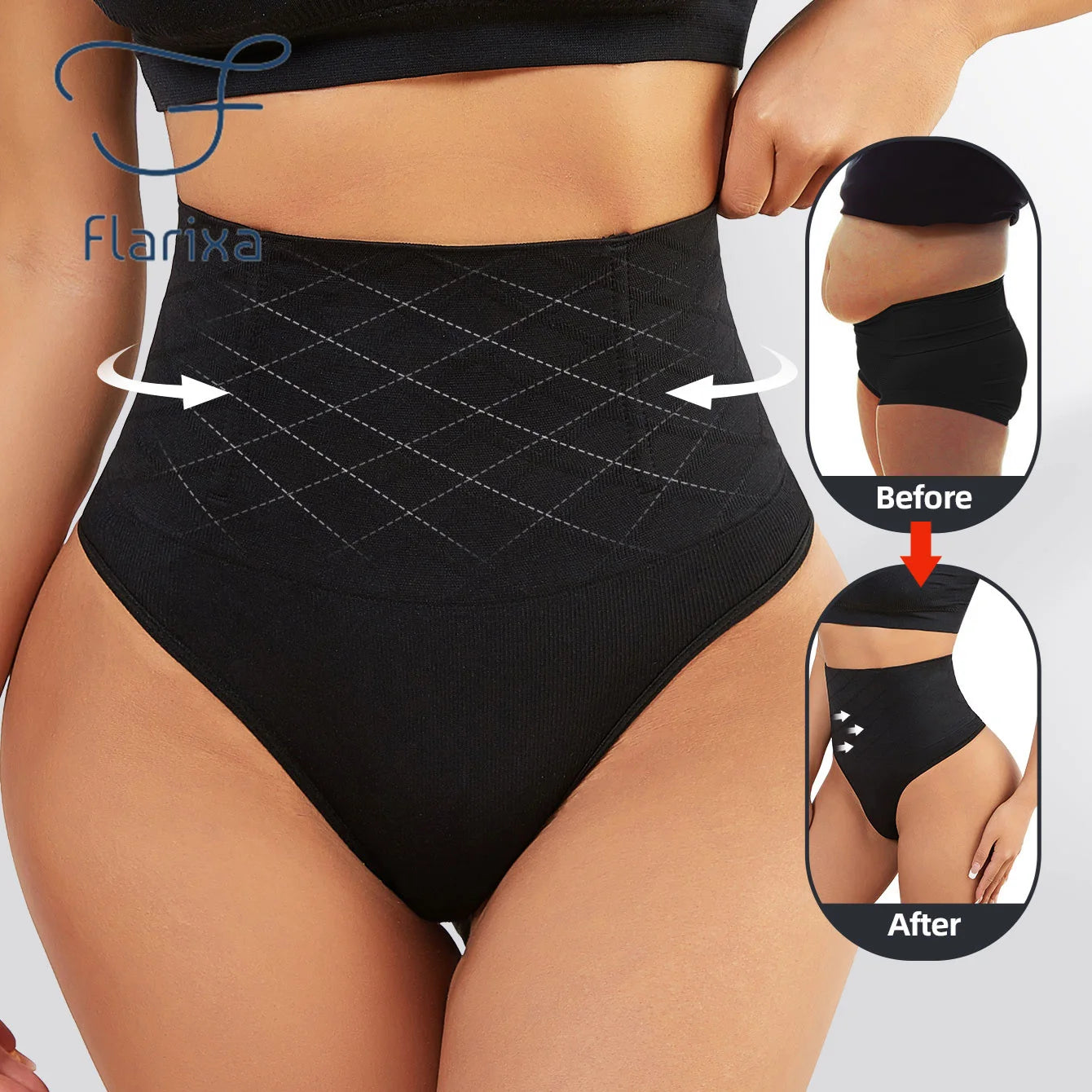 Flarixa 1/2/3Pcs High Waist Thongs Seamless Women Panties G-String Lingerie Tummy Control Shaping Girdle Shaper Underwear