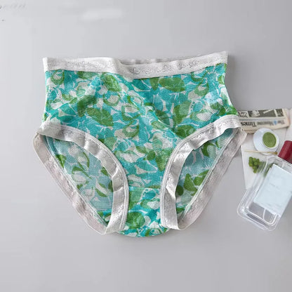 High-grade 100% mesh silk women's briefs Summer Autumn Double bottom breathable,  mulberry silk underwear