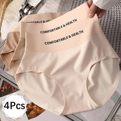 FallSweet 4PCS High Quality Women's Cotton Panties Seamless Briefs Plus Size Woman Lingerie Sexy Female Invisible Underwear M-XL