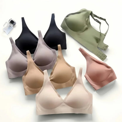 Push Up Seamless Bras For Women Non-wire Brassiere V-neck Bralette Removable Padded Sports Underwear Female Sexy Lingerie S-XXL