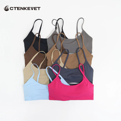 Ctenkevet Backless Sports Bra for Women Sexy Supportive Fitness Yoga Top Gym Running Bra Female Comfortable Sports Top