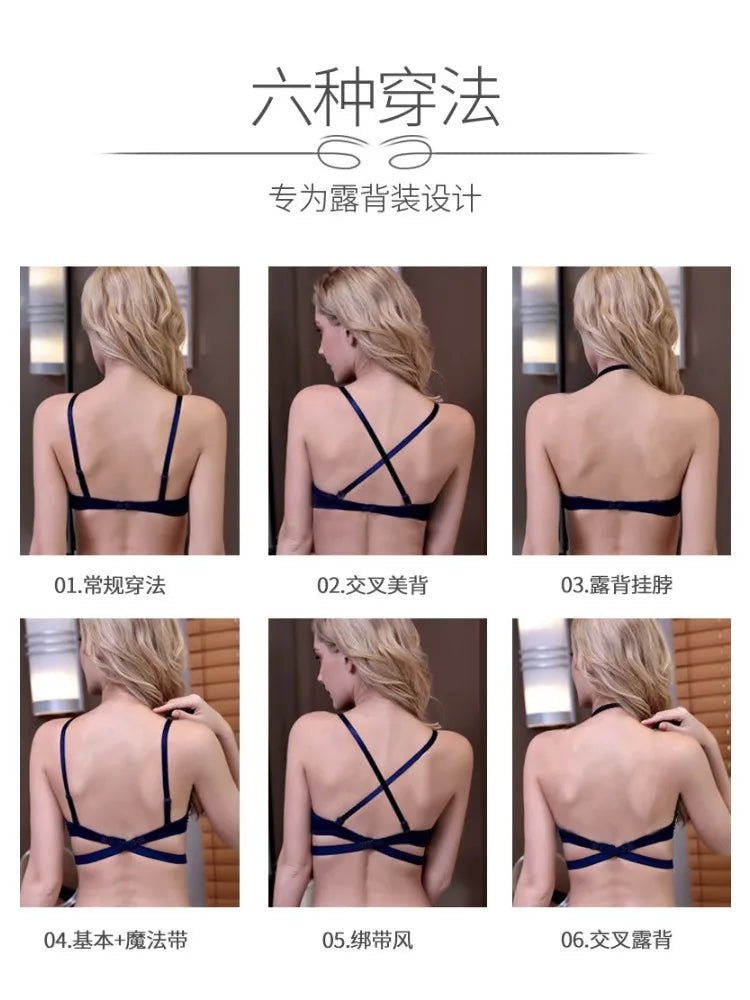 Sexy Invisible Seamless U-Back Bra | Push-Up Adhesive Silicone Cover for Wedding Dress,Backless Dress, Smooth Strapless Bralette