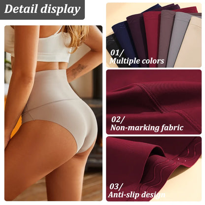 FINETOO Seamless High Waist Panties Women's Abdomen Hip Lift Briefs Body Shaping Lingerie Pants Plus Size Breathable Underwear
