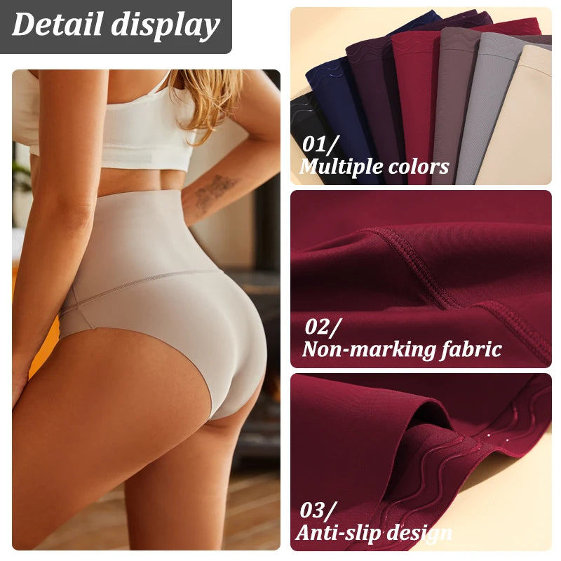 FINETOO Seamless High Waist Panties Women's Abdomen Hip Lift Briefs Body Shaping Lingerie Pants Plus Size Breathable Underwear