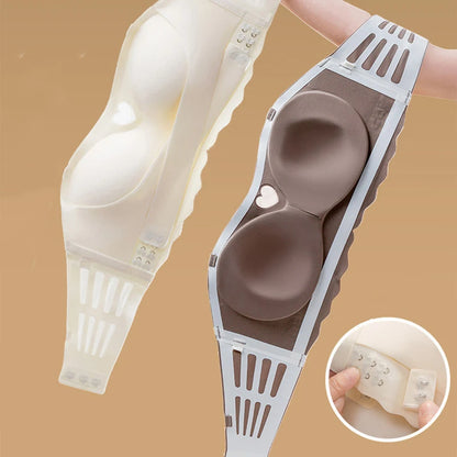 Women's Invisible Strapless Bra Front Buckle Design Anti-Slip Small Chest Gathering Markless All-match Beautiful Underwear