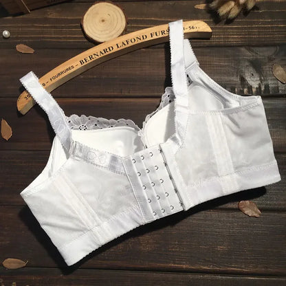 Cotton-lined solid women full-coverage bra Breathable Push up Sexy lace underwear lingerie top big bust 80-120 C D E F bh C3313