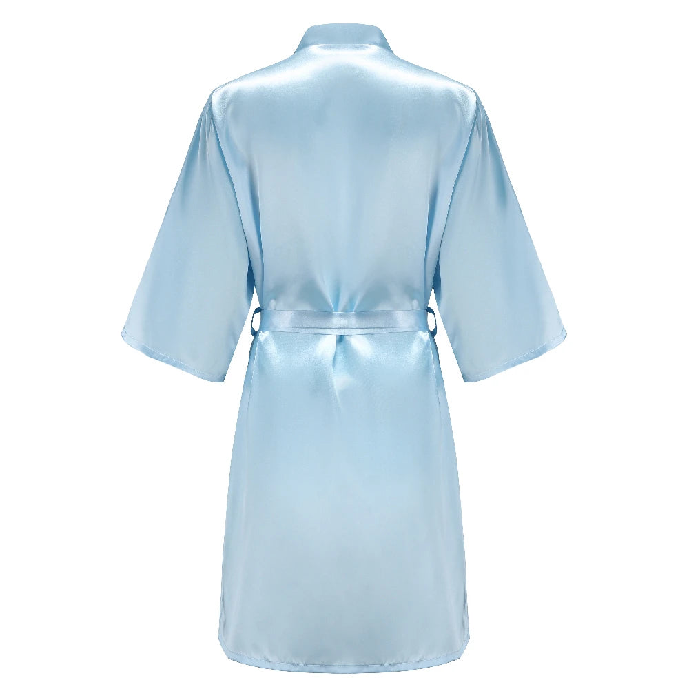 Sage Green Bridal Satin Robe Women Spanish Wedding Robe Novia Kimono Bride Party Bridesmaid Robes