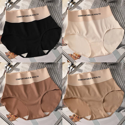 FallSweet 4PCS High Quality Women's Cotton Panties Seamless Briefs Plus Size Woman Lingerie Sexy Female Invisible Underwear M-XL