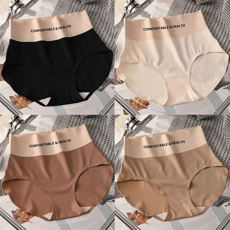 FallSweet 4PCS High Quality Women's Cotton Panties Seamless Briefs Plus Size Woman Lingerie Sexy Female Invisible Underwear M-XL