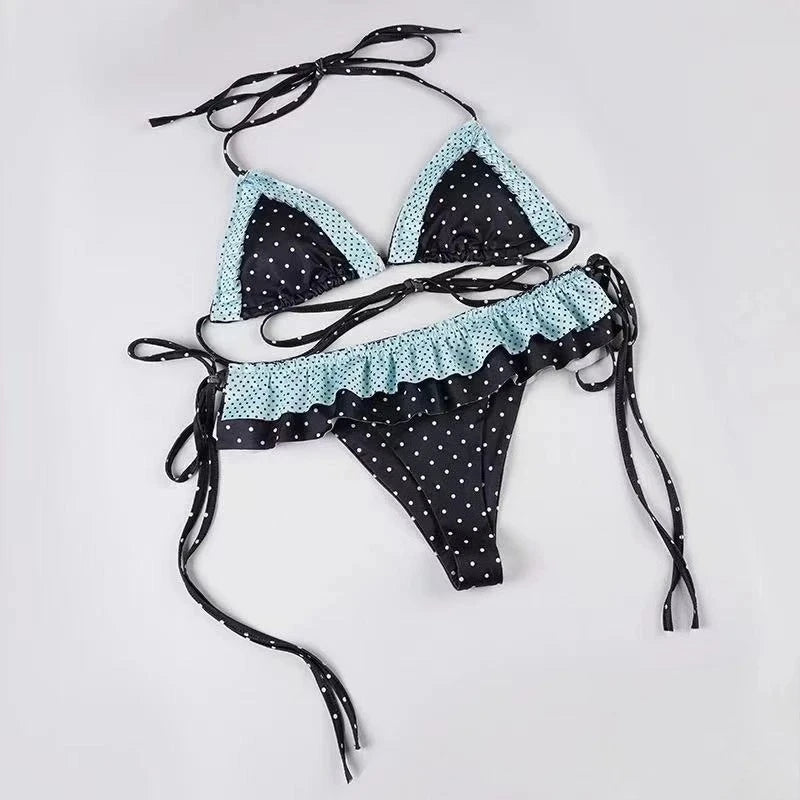 Fairy Sweet High Waist 4-Piece Split Bikini Set For Women 2026 - Print Trendy Swimwear Chic Beach Vacation Summer Party Fashion