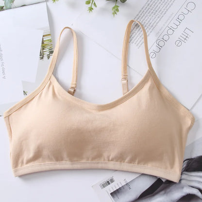 Cotton Bra for Women Fixed Pads Sports Shockproof Underwear Seamless Solid Back Closure Female Lingerie
