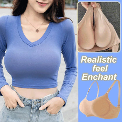 Female anchor fake chest bra women's Prosthesis underwear with breast pad sexy Lingerie Oversized silicone bras for Cosplay
