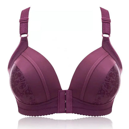 Women Front Button Bra Plus Size Thin Bralette Lingerie Mother's Cotton Wireless Underwear Sleep Bra Comfortble Underwear