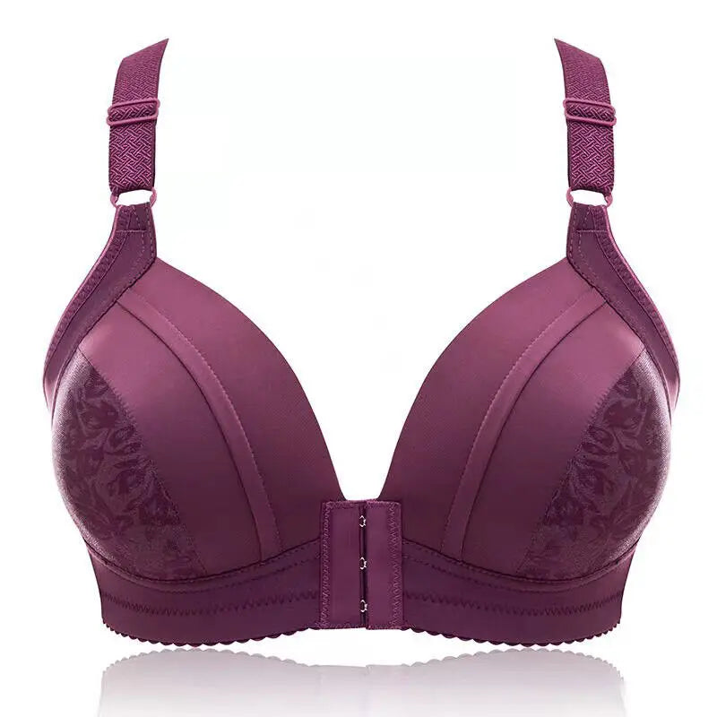 Women Front Button Bra Plus Size Thin Bralette Lingerie Mother's Cotton Wireless Underwear Sleep Bra Comfortble Underwear