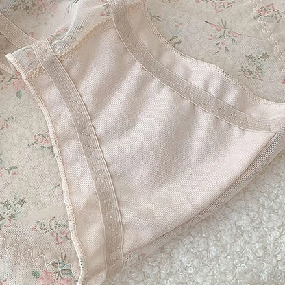 Women's panties Cross waistband Hipsters Low Rise Lace Strappy Panties Transparent Mesh Floral Pattern Sweet Bowknot Underwear B