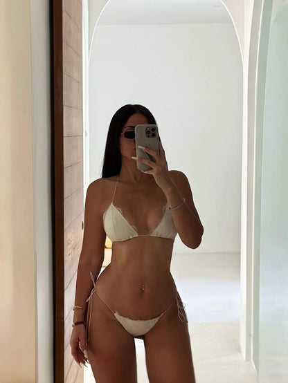 SEAURAL 2026 New Sexy Lace Brazilian Bikini Women Swimsuits Lace-up Swimwear Backless Biquini Swimsuit Beachwear Vacation