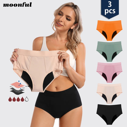 3PCS/Lot Menstrual Panties Woman Very Abundant Flow Menstruation Underwear High Waist Leak Proof Period Panties for Girls Set