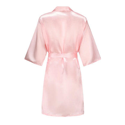 Wedding Party Team Bride Robe Kimono Satin Pajamas Bridesmaid Bathrobe With White Letters YE8171