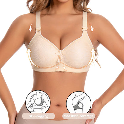 6 Pieces / Color Women' Sexy Lace No Wire Bras Plus Size Adjustable Shoulders Strap T-Shirt Bra For Cup A B C D