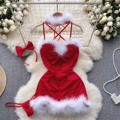 Women Strap Hollow Out Backless French Style Striped Erotic Playsuits Cosplay Slim Fit Underwear Black Lingerie Sexy Bodysuits
