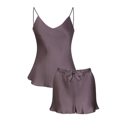 6A Thicken 100% Mulberry Silk Pajamas Women Summer Short Sets Pajamas Suit Set Female Two-piece Suit Short-sleeved Silk Home