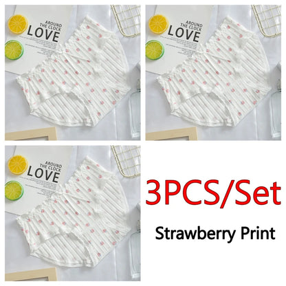 3PCS/Set Cotton Panties Women Underwear Panty Fashion Thread Bow Briefs Lovely Girl Seamless Underpants Female Lingerie Selling