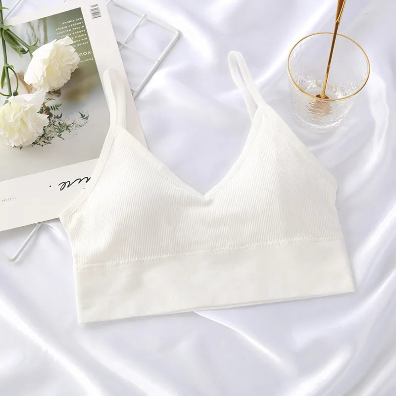 Sexy Seamless Bras For Women Padded Underwear U Backless Bralette Sleep Top Camis Cotton Wireless Fitness Bra Lingerie