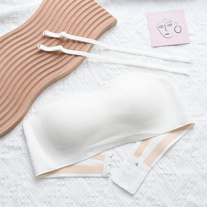 Women's Sexy Without Straps Bra Push Up Wireless Bras Beauty Back Non Slip Seamless Invisible Bralette Lingerie Strapless Bra