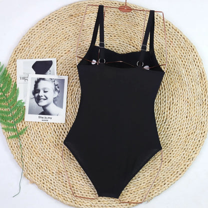 2024 Sexy One Piece Women Swimsuit Push Up Bikini Beach Bodysuit Monokini Tummy Control Swimwear Plus Size Bathing Suit