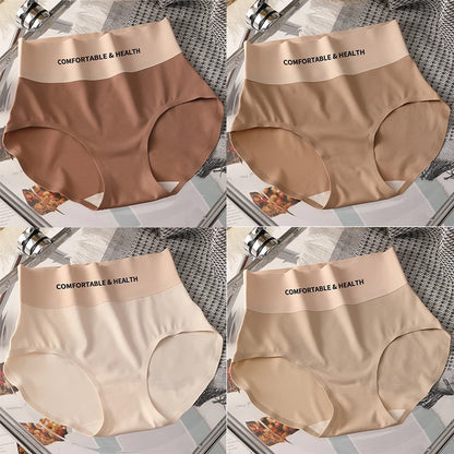 FallSweet 4PCS High Quality Women's Cotton Panties Seamless Briefs Plus Size Woman Lingerie Sexy Female Invisible Underwear M-XL