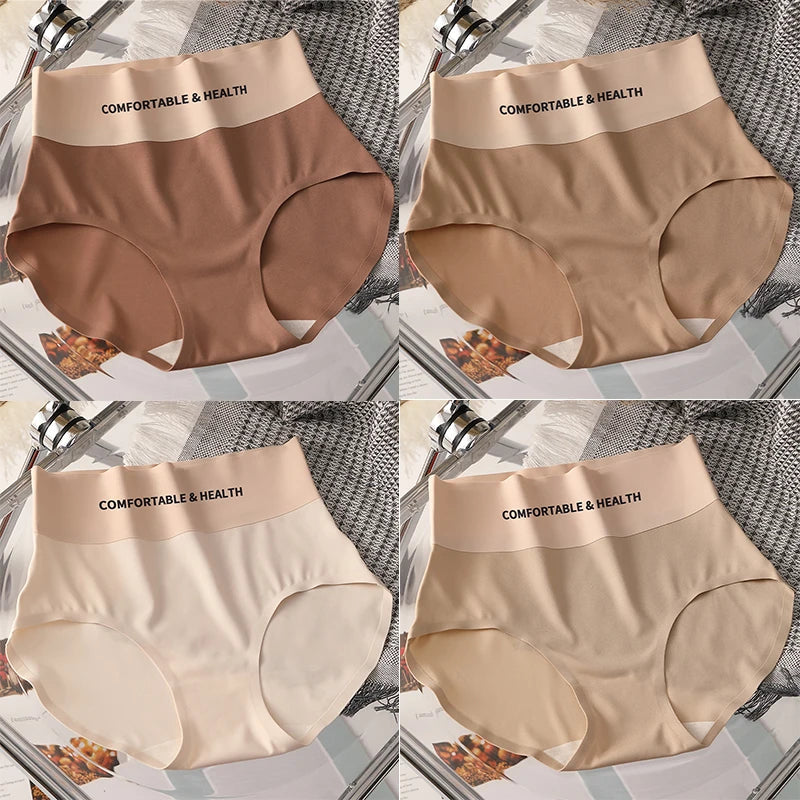 FallSweet 4PCS High Quality Women's Cotton Panties Seamless Briefs Plus Size Woman Lingerie Sexy Female Invisible Underwear M-XL