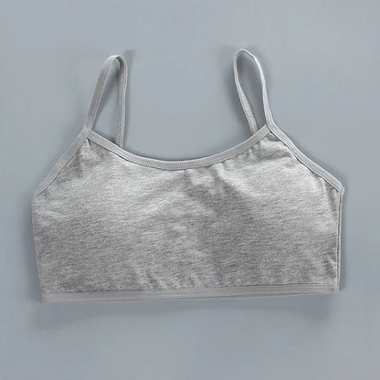 Girls Sports Bra Underwear Double Layer Thin Cotton Summer Suspender Bras with Breathable Sponge Pad No Steel Rings Training Bra