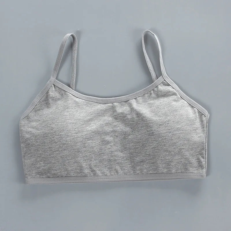 Girls Sports Bra Underwear Double Layer Thin Cotton Summer Suspender Bras with Breathable Sponge Pad No Steel Rings Training Bra