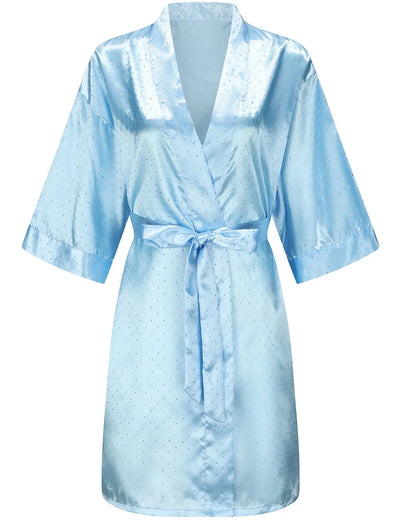 Luxury Bridal Short Robe Wedding Day Diamond Feather Dressing Gown Silk Satin Whi