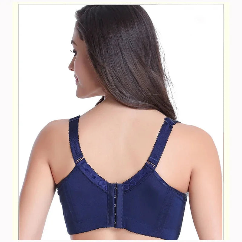 Cotton-lined solid women full-coverage bra Breathable Push up Sexy lace underwear lingerie top big bust 80-120 C D E F bh C3313