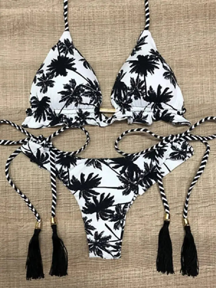 RUOTONGSEPT Sexy Print Bikinis Set Women Swimsuit Bandage Two-Piece Swimwear Brazilian Biquínis Beachwear Bathing Suit 2022 New