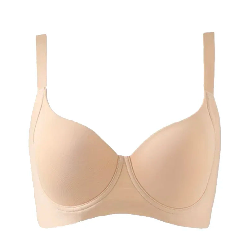 Womens Plus Size Adjustable Seamless T-shirt Bra Lightly Padded Contour Underwire Female Lingerie 34 36 38 40 42 C D E F