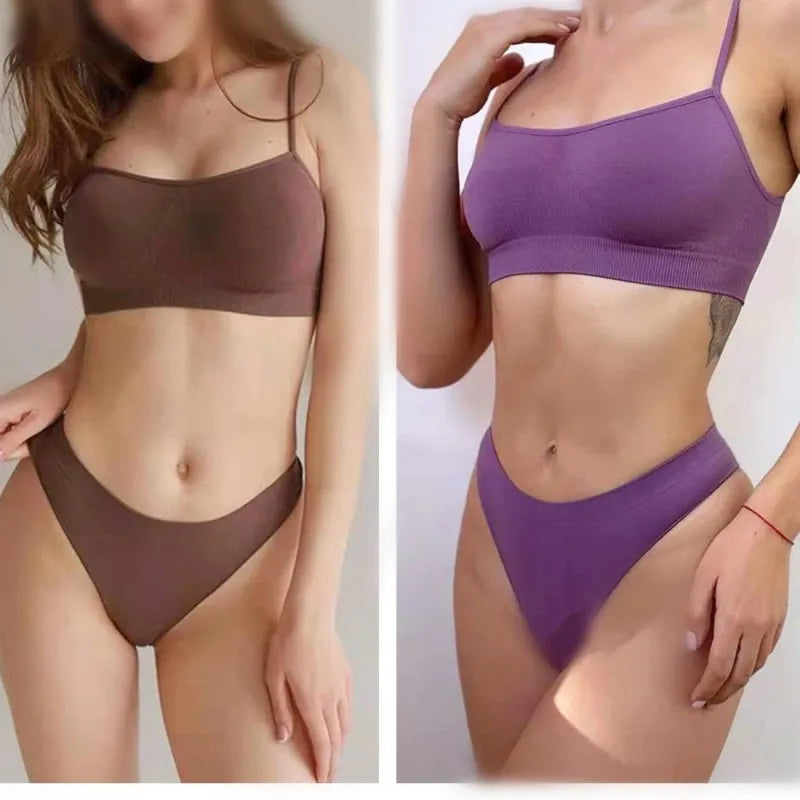 5Pcs/Set Seamless Panties Women Thongs Low Rise G-String Sport Underwear Female Underpants Lingerie Sexy Bottoms M-XL
